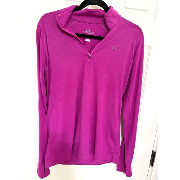 Paradox Merino Wool Blend Purple 1/4 Zip Top DriRelease Purple Freshguard Size L - Picture 6 of 8